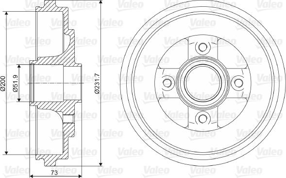 Valeo 237114 - Тормозной барабан autosila-amz.com