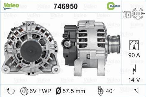 Valeo 746950 - Генератор autosila-amz.com