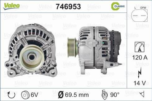 Valeo 746953 - Генератор autosila-amz.com