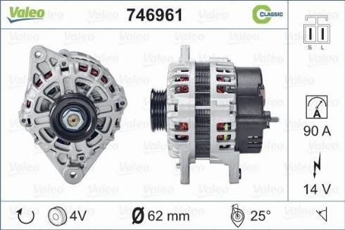 Valeo 746961 - Генератор autosila-amz.com