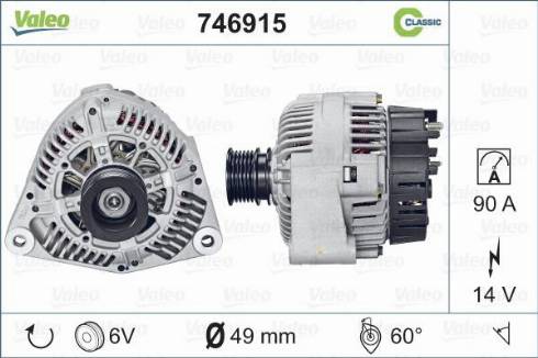 Valeo 746915 - Генератор autosila-amz.com