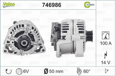 Valeo 746986 - Генератор autosila-amz.com