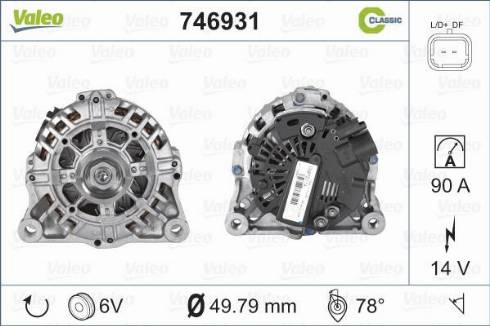 Valeo 746931 - Генератор autosila-amz.com