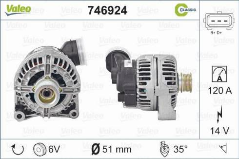 Valeo 746924 - Генератор autosila-amz.com