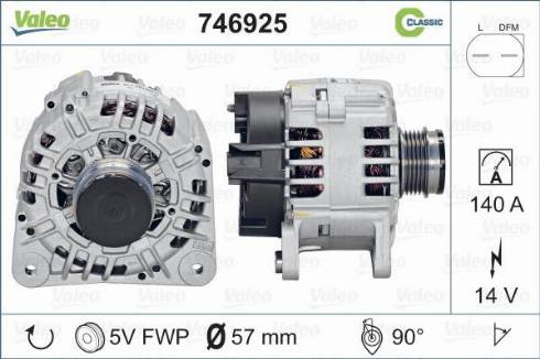 Valeo 746925 - Генератор autosila-amz.com