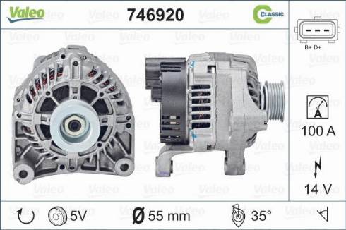 Valeo 746920 - Генератор autosila-amz.com