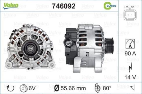 Valeo 746092 - Генератор autosila-amz.com