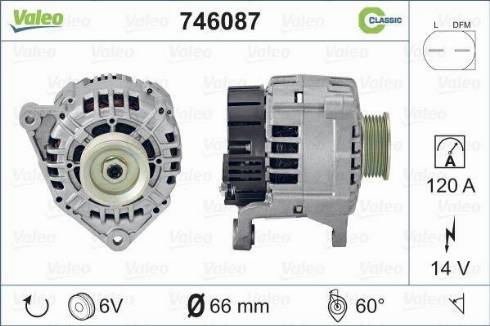 Valeo 746087 - Генератор autosila-amz.com