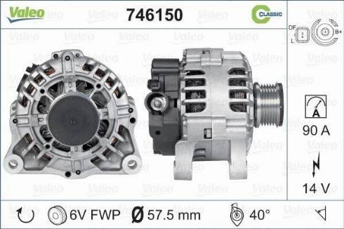 Valeo 746150 - Генератор autosila-amz.com