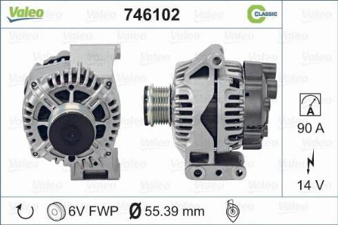 Valeo 746102 - Генератор autosila-amz.com