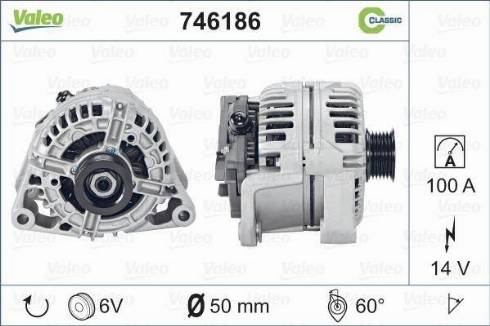 Valeo 746186 - Генератор autosila-amz.com