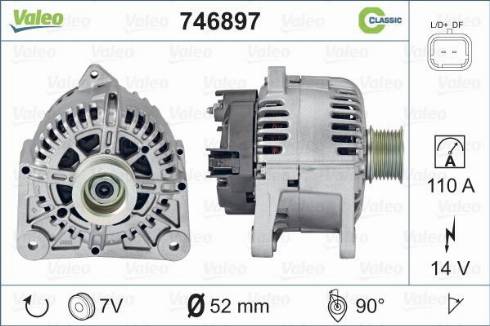 Valeo 746897 - Генератор autosila-amz.com