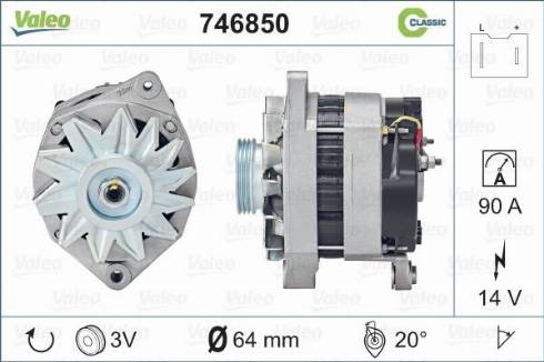 Valeo 746850 - Генератор autosila-amz.com