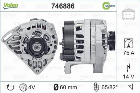 Valeo 746886 - Генератор autosila-amz.com