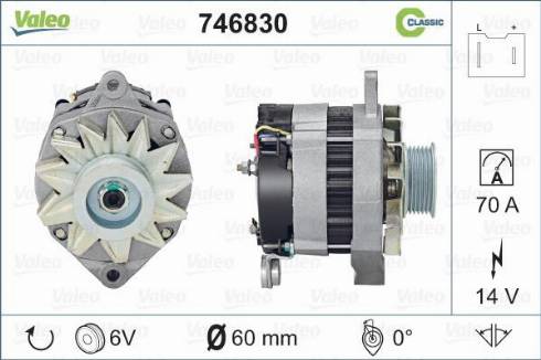 Valeo 746830 - Генератор autosila-amz.com