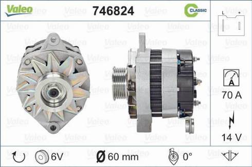 Valeo 746824 - Генератор autosila-amz.com