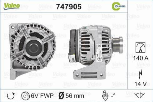 Valeo 747905 - Генератор autosila-amz.com