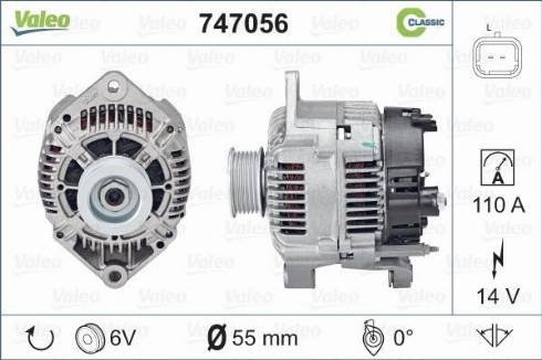 Valeo 747056 - Генератор autosila-amz.com