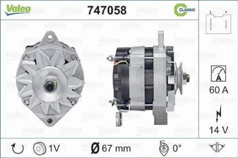 Valeo 747058 - Генератор autosila-amz.com