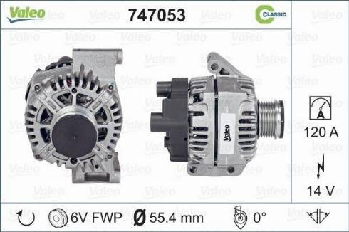 Valeo 747053 - Генератор autosila-amz.com