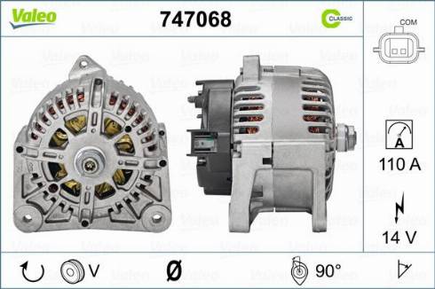 Valeo 747068 - Генератор autosila-amz.com