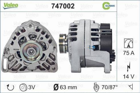 Valeo 747002 - Генератор autosila-amz.com