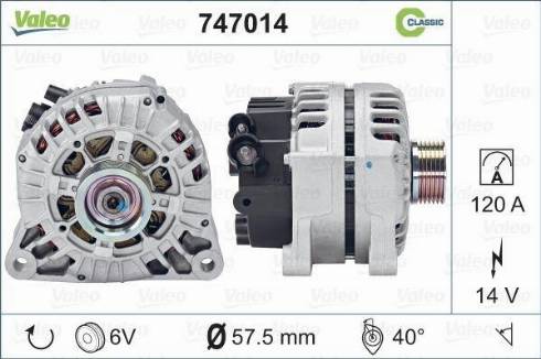 Valeo 747014 - Генератор autosila-amz.com