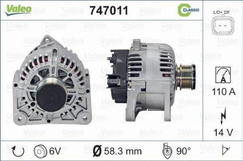 Valeo 747011 - Генератор autosila-amz.com