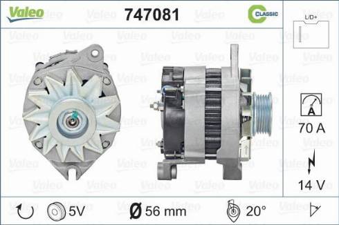 Valeo 747081 - Генератор autosila-amz.com