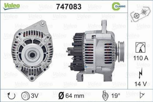 Valeo 747083 - Генератор autosila-amz.com