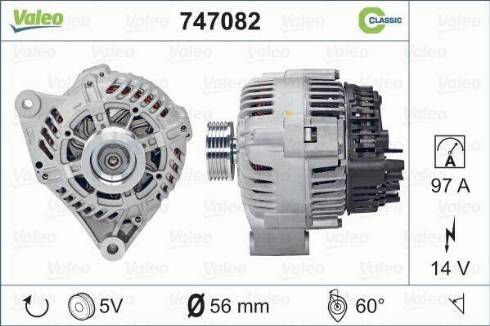 Valeo 747082 - Генератор autosila-amz.com