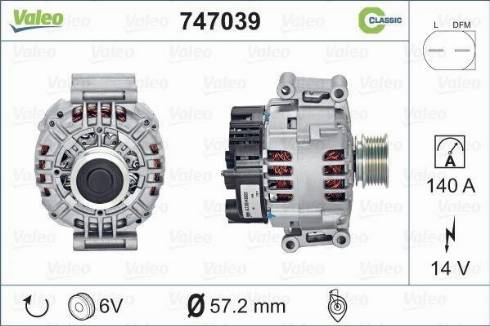 Valeo 747039 - Генератор autosila-amz.com