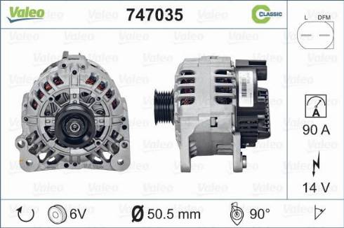 Valeo 747035 - Генератор autosila-amz.com