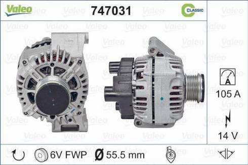 Valeo 747031 - Генератор autosila-amz.com