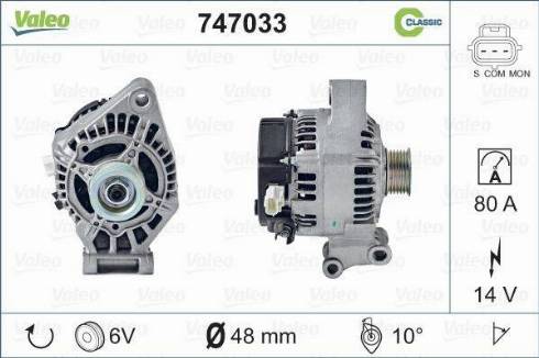 Valeo 747033 - Генератор autosila-amz.com