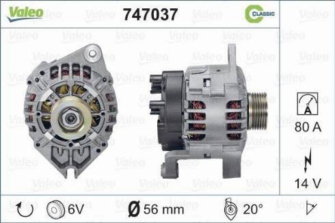 Valeo 747037 - Генератор autosila-amz.com