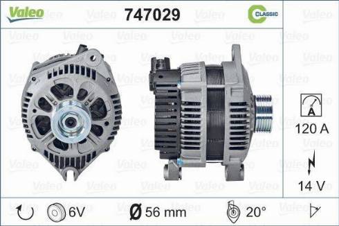 Valeo 747029 - Генератор autosila-amz.com