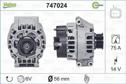 Valeo 747024 - Генератор autosila-amz.com