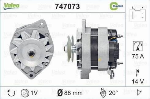 Valeo 747073 - Генератор autosila-amz.com