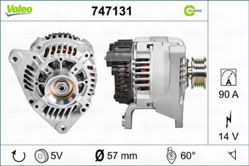 Valeo 747131 - Генератор autosila-amz.com