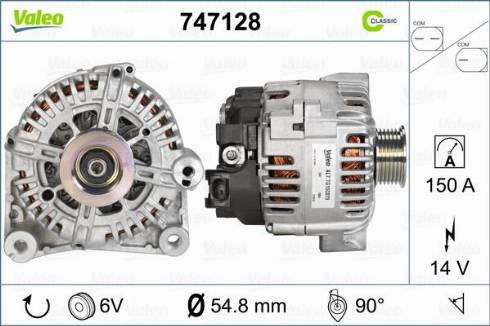 Valeo 747128 - Генератор autosila-amz.com