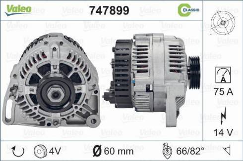 Valeo 747899 - Генератор autosila-amz.com