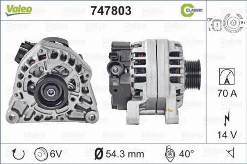 Valeo 747803 - Генератор autosila-amz.com