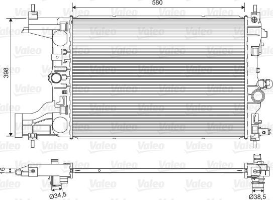 Valeo 701594 - Радиатор, охлаждение двигателя autosila-amz.com