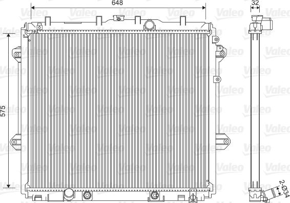 Valeo 701555 - Радиатор, охлаждение двигателя autosila-amz.com