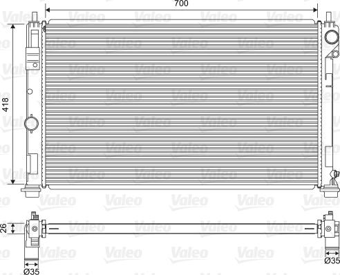 Valeo 701571 - Радиатор, охлаждение двигателя autosila-amz.com