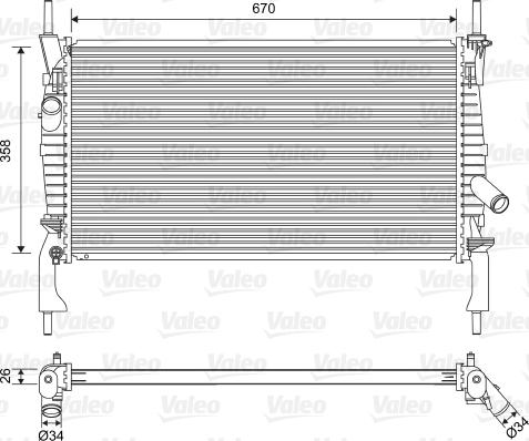 Valeo 701606 - Радиатор, охлаждение двигателя autosila-amz.com
