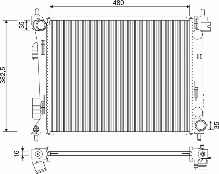 Valeo 701347 - Радиатор, охлаждение двигателя autosila-amz.com