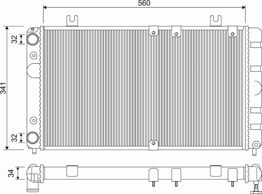 Valeo 701334 - Радиатор, охлаждение двигателя autosila-amz.com