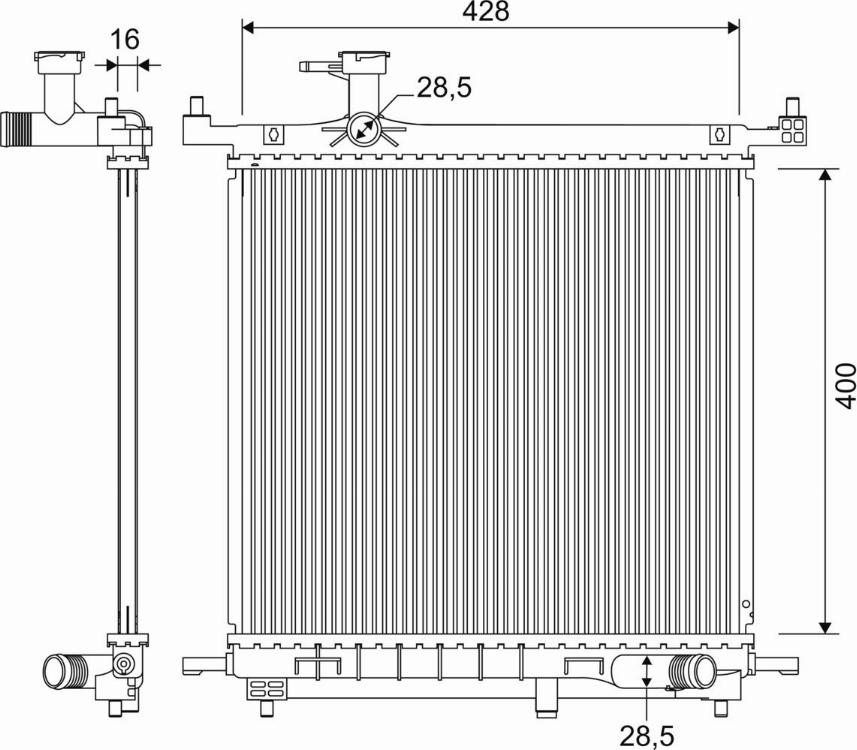 Valeo 701328 - Радиатор, охлаждение двигателя autosila-amz.com